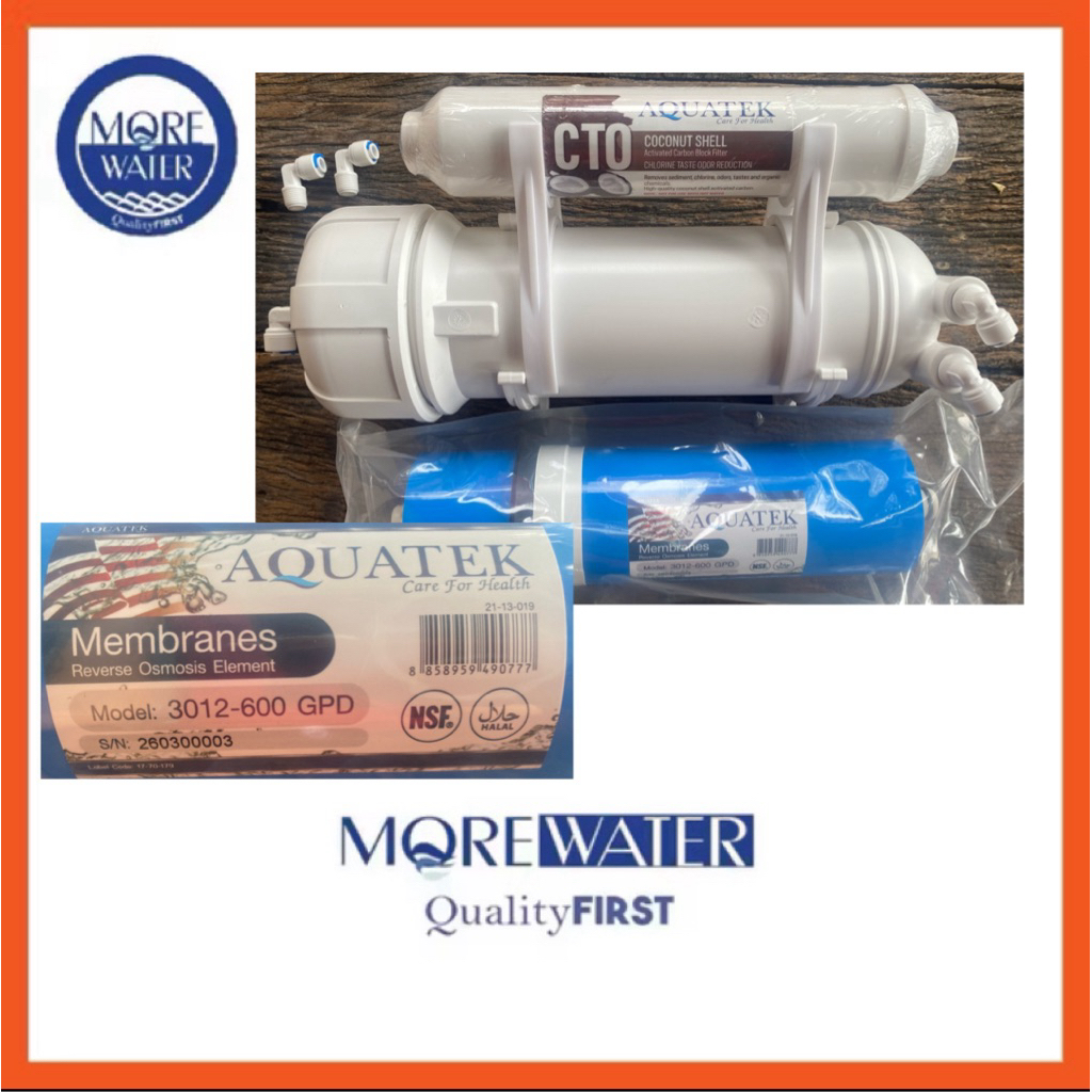Set RO 600 GPD Aquatek (3012) & Post Carbon