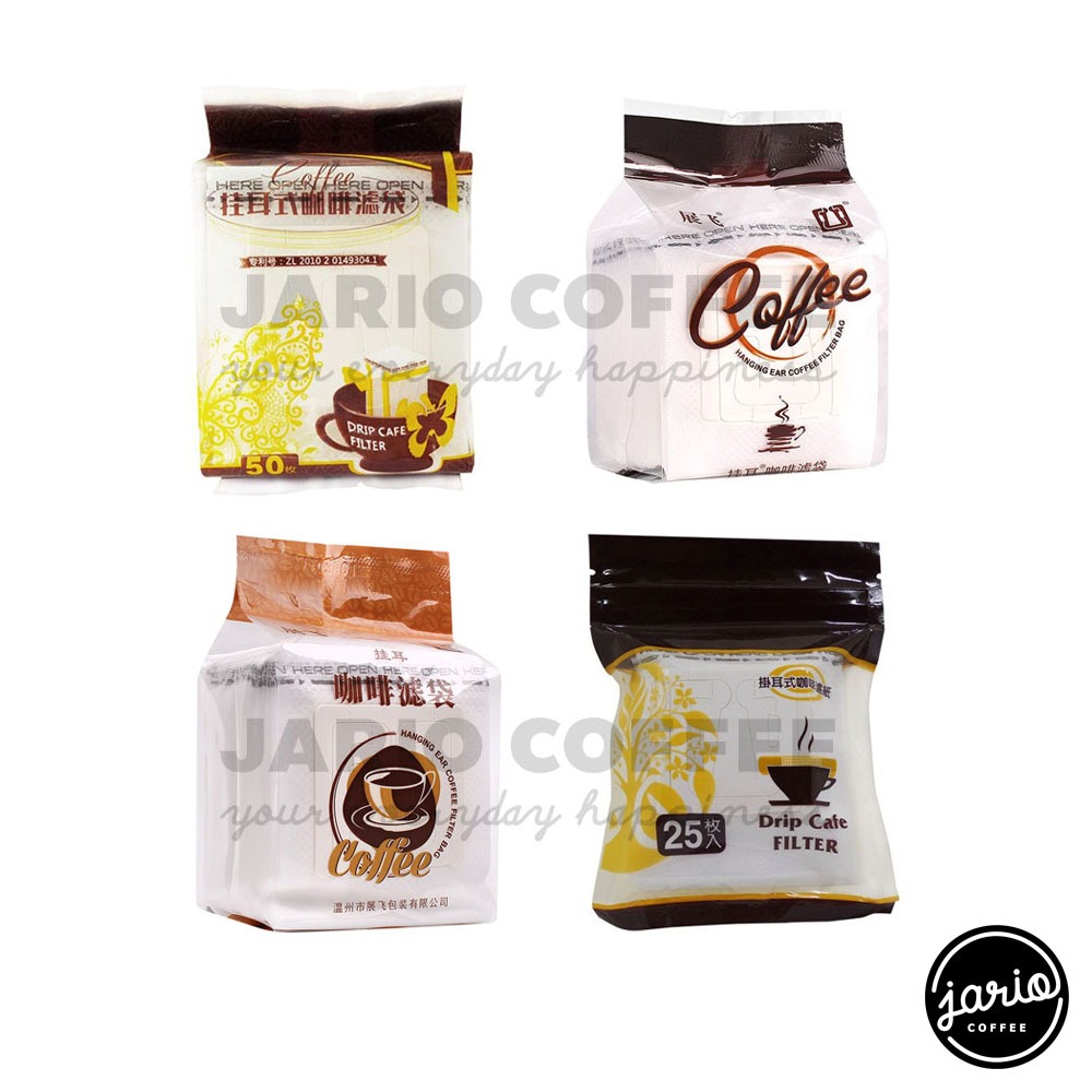 Jario ถุงดริปกาแฟ (50ซอง) ถุงกรองกาแฟดริป แบบมีหูแขวน Drip Coffee Filter Bag