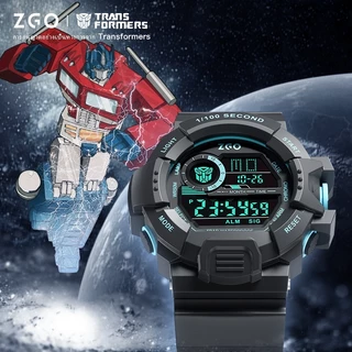 ZGO x Transformers นาฬิกาสีดำ เด็กผู้ชาย กันน้ำ 50M สมาร์ทอิเล็กทรอนิกส์ ของขวัญเด็กเจ๋ง รุ่น 7531