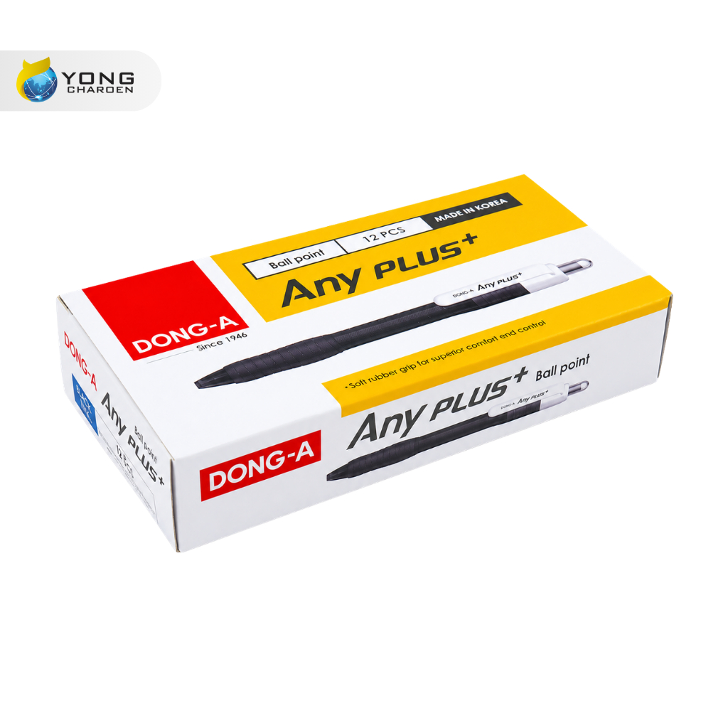 DONG-A ปากกาลูกลื่น Any plus สีน้ำเงิน (แพ็ค12ด้าม)