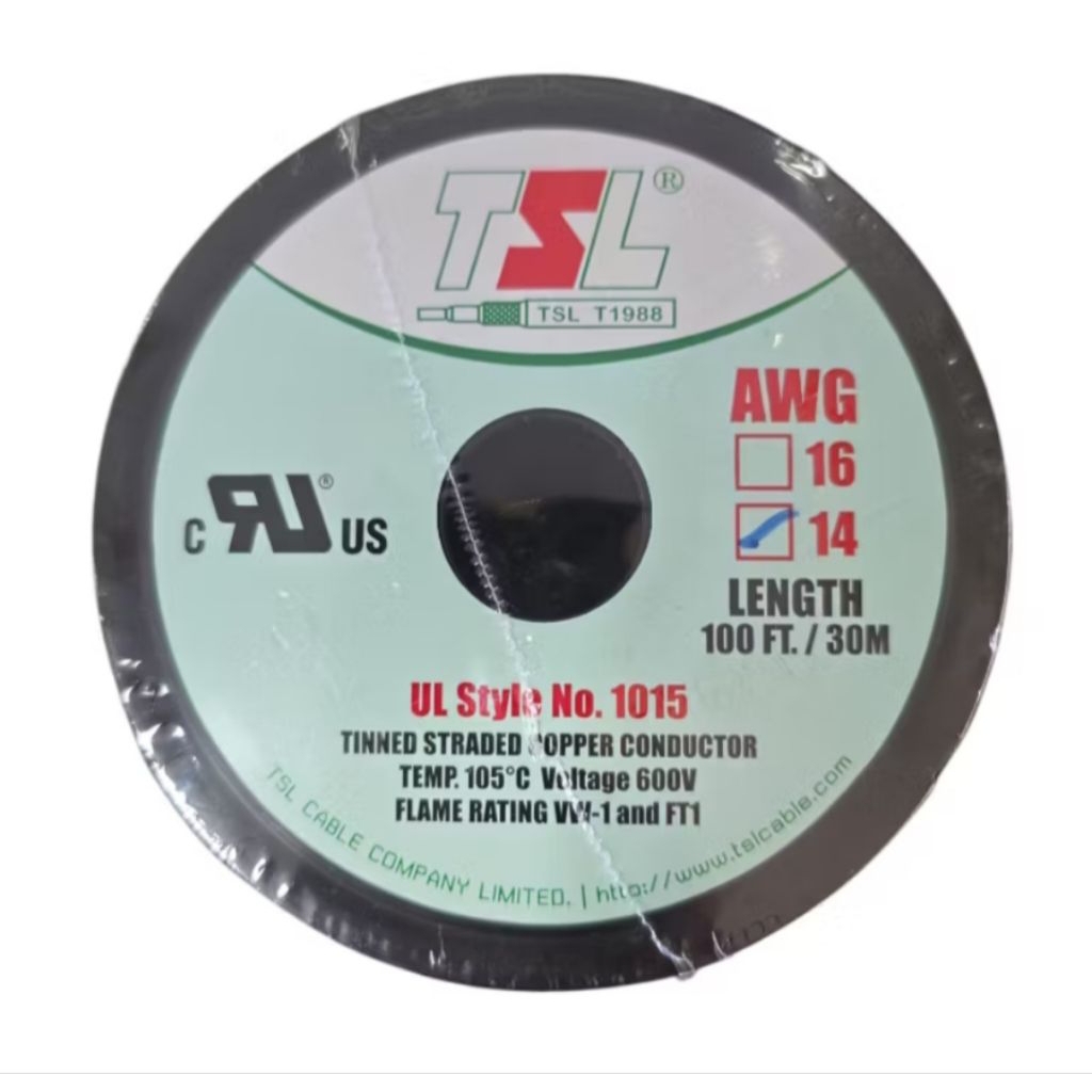 TSL สายไฟเดี่ยว แกนฝอย AWG 14 UL 1015 ยาว 30 ม. s