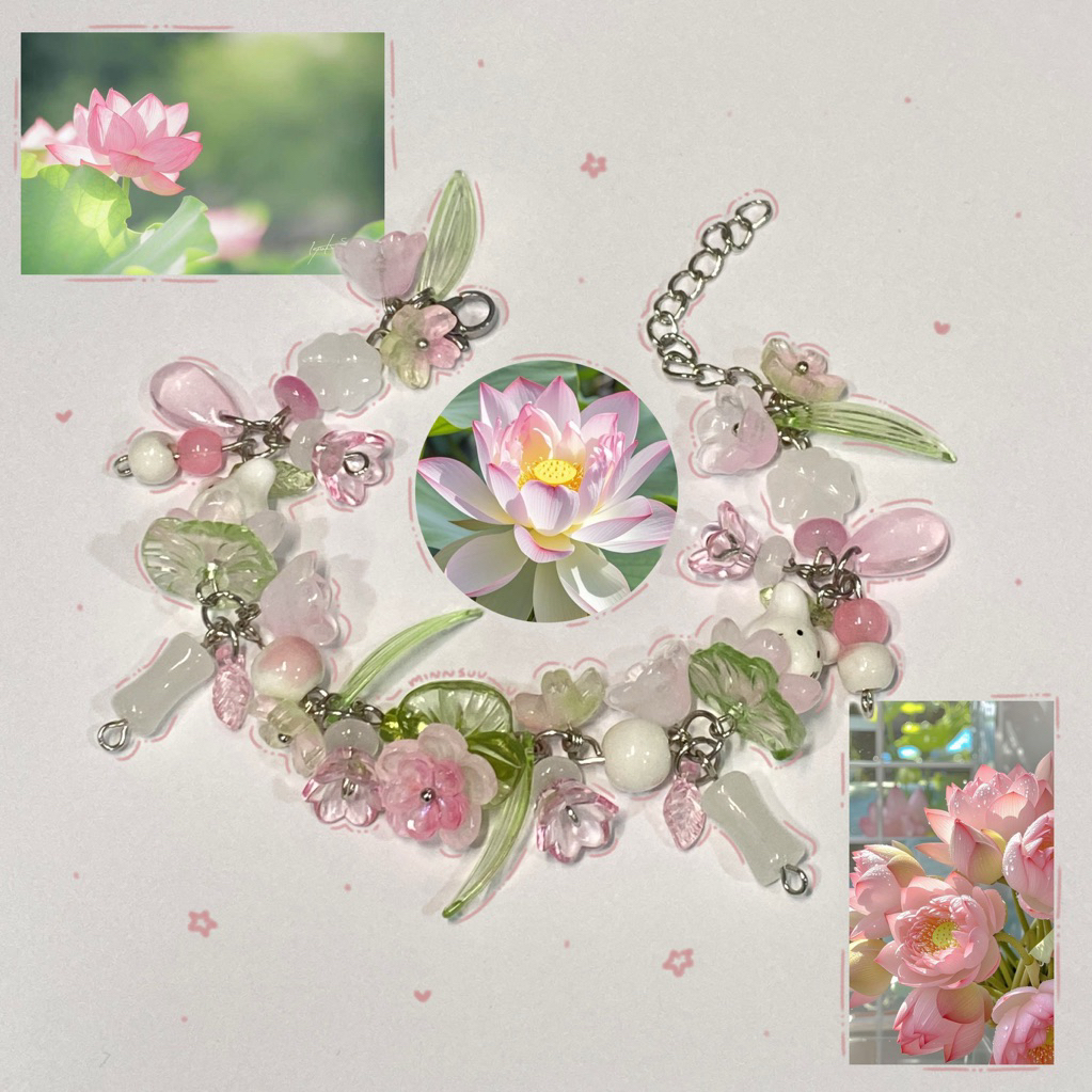 กำไลอายพินลายดอกบัวสุดคิ้วท์ 🪷 Lotus flowers bracelet ••