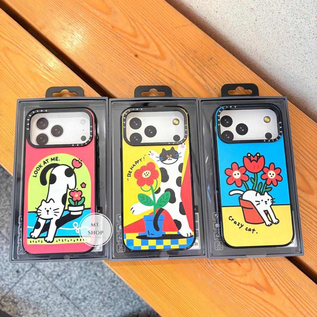 CaseTY เคสลายน้องแมวมินิมอลน่ารัก ขอบนิ่มหลังแข็งสำหรับ ไอโฟน16ProMax-17 17Pro 17ProMax S24Ultra S25Ultra S26Ultra