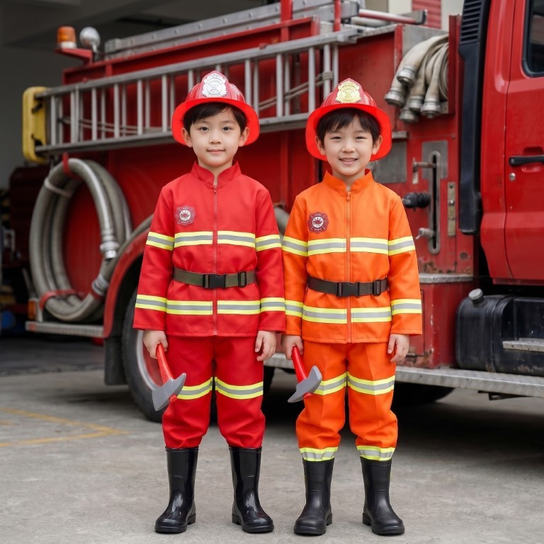 (KIDCITY) ชุดดับเพลิงเด็ก ชุดผจญเพลิงเด็ก ชุดกู้ภัยเด็ก แถมขวาน ชุดอาชีพเด็ก