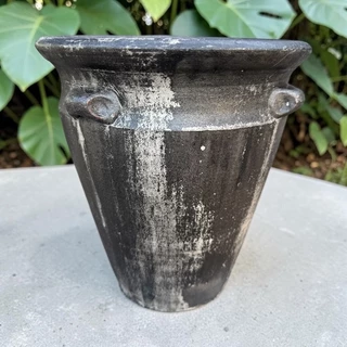 Flowerpot กระถางดินเผาปากบานเล็ก วินเทจสไตล์ มีหู 4 หู ขนาด 23 x 27 cm.