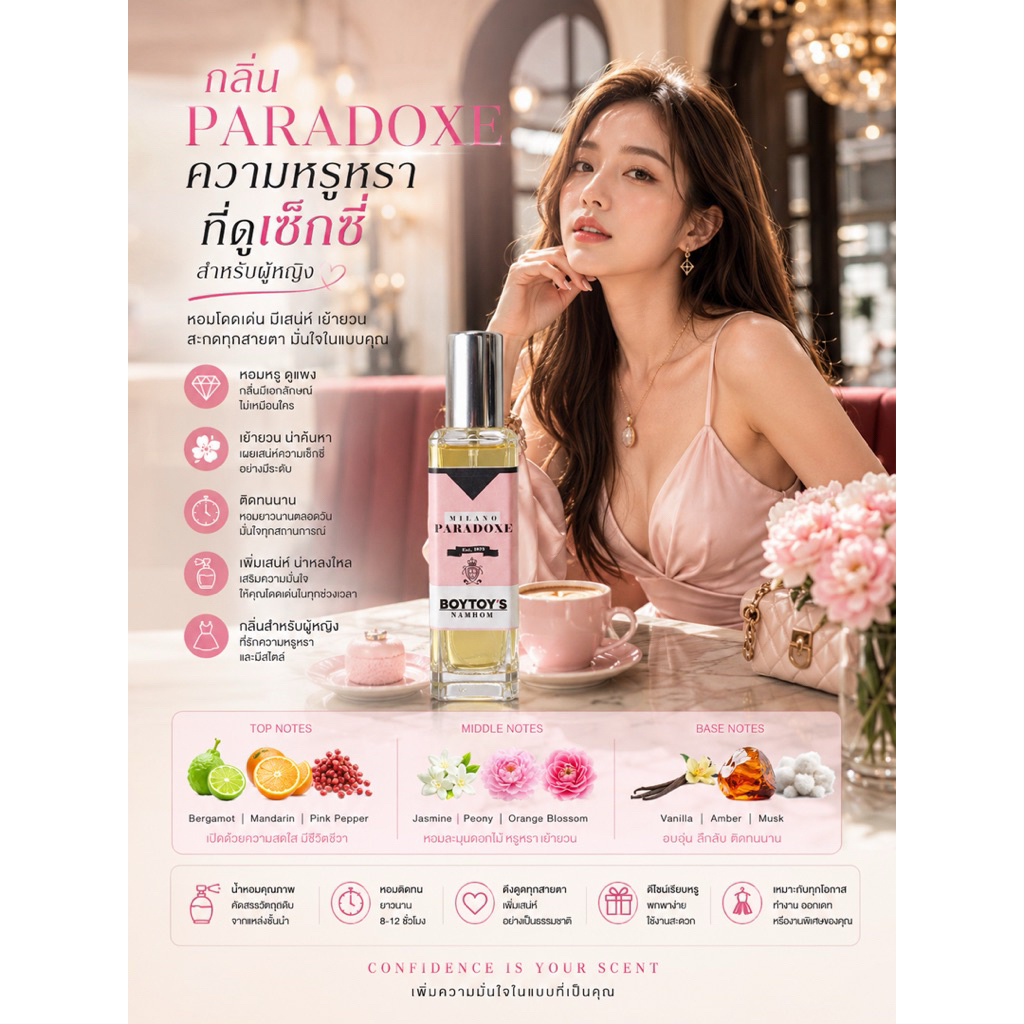 น้ำหอมเกรดพรีเมี่ยม paradox ขนา30ml