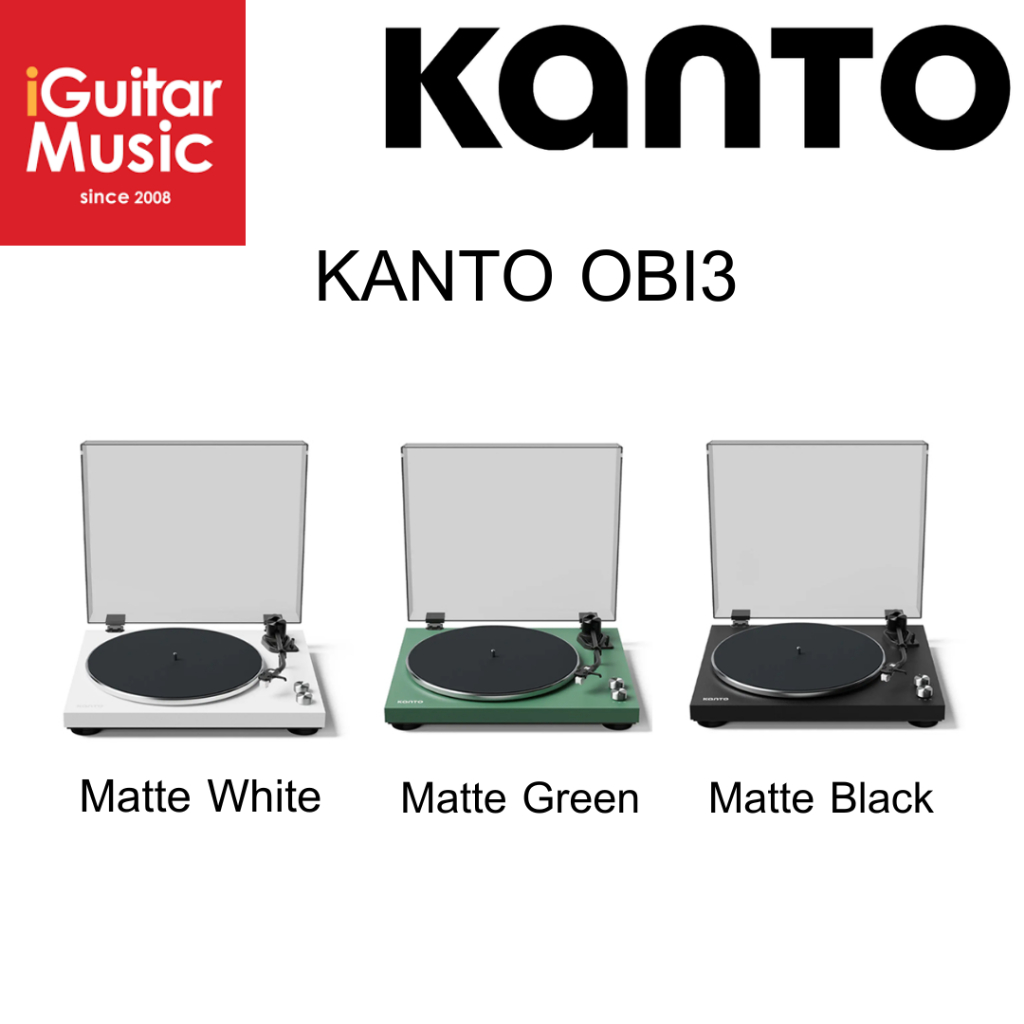 KANTO OBI3 Turntable with Bluetooth 5.3, Preamp, and Pitch Control