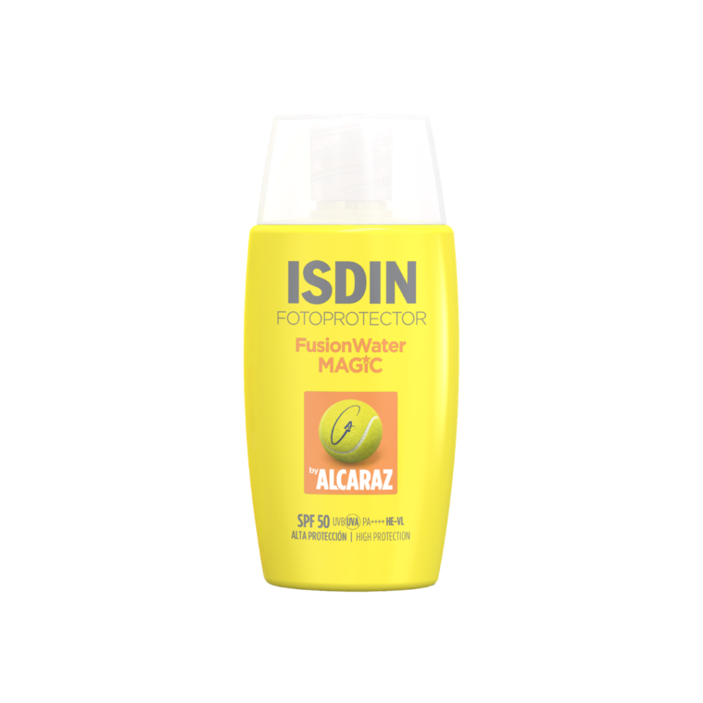 ISDIN FOTOPROTECTOR FUSIONWATER MAGIC BY ALCARAZ SPF50 50ML กันแดดเนื้อบางเบา ทนเหงื่อ ไม่ทิ้งคราบมัน