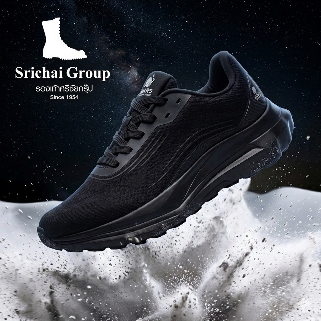 New‼️ รุ่น Mars running Shoes / Black รองเท้าวิ่ง รองเท้าผ้าใบ เบา นุ่ม สบาย by Srichaigroup