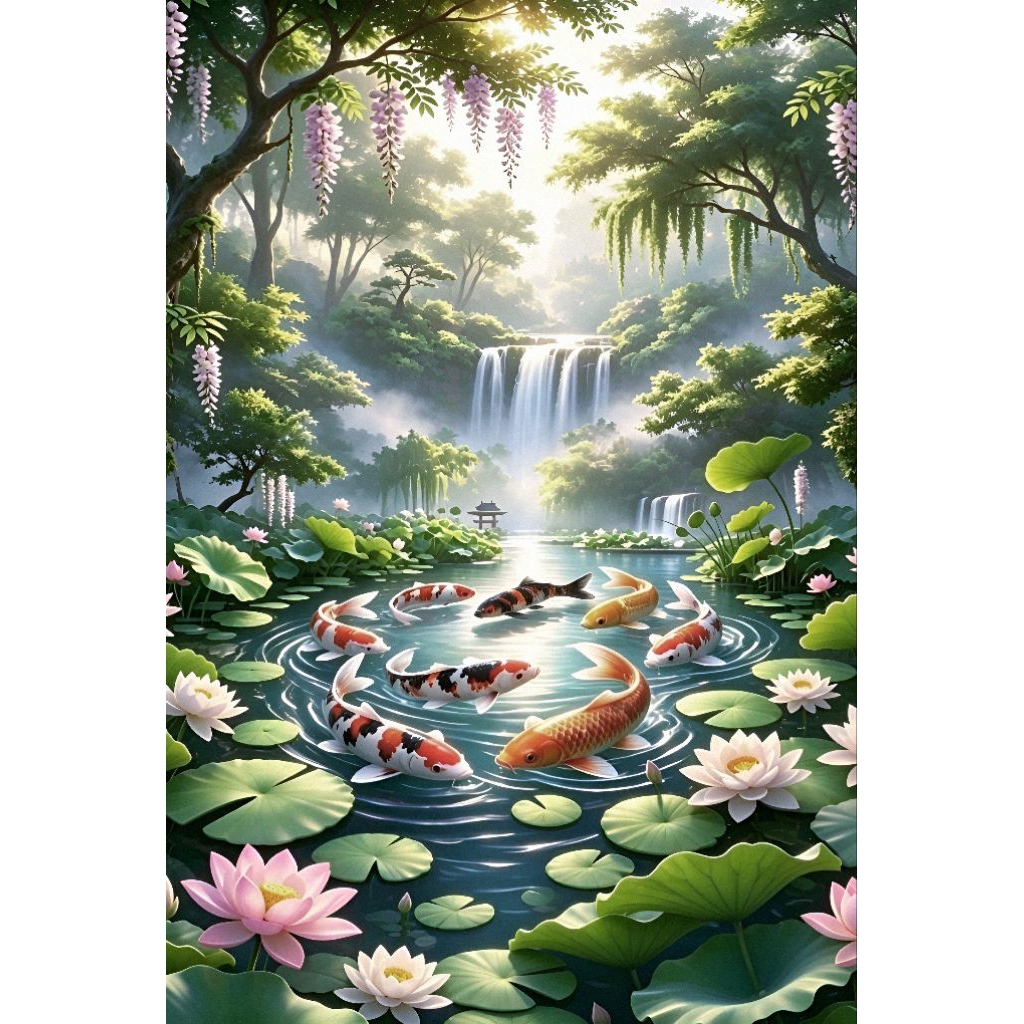 โปสเตอร์ ปลาคราฟ ขนาด A3 ความหนา 200 แกรม ภาพมงคล เสริมฮวงจุ้ย ตบแต่งบ้าน (29.7*42 cm)
