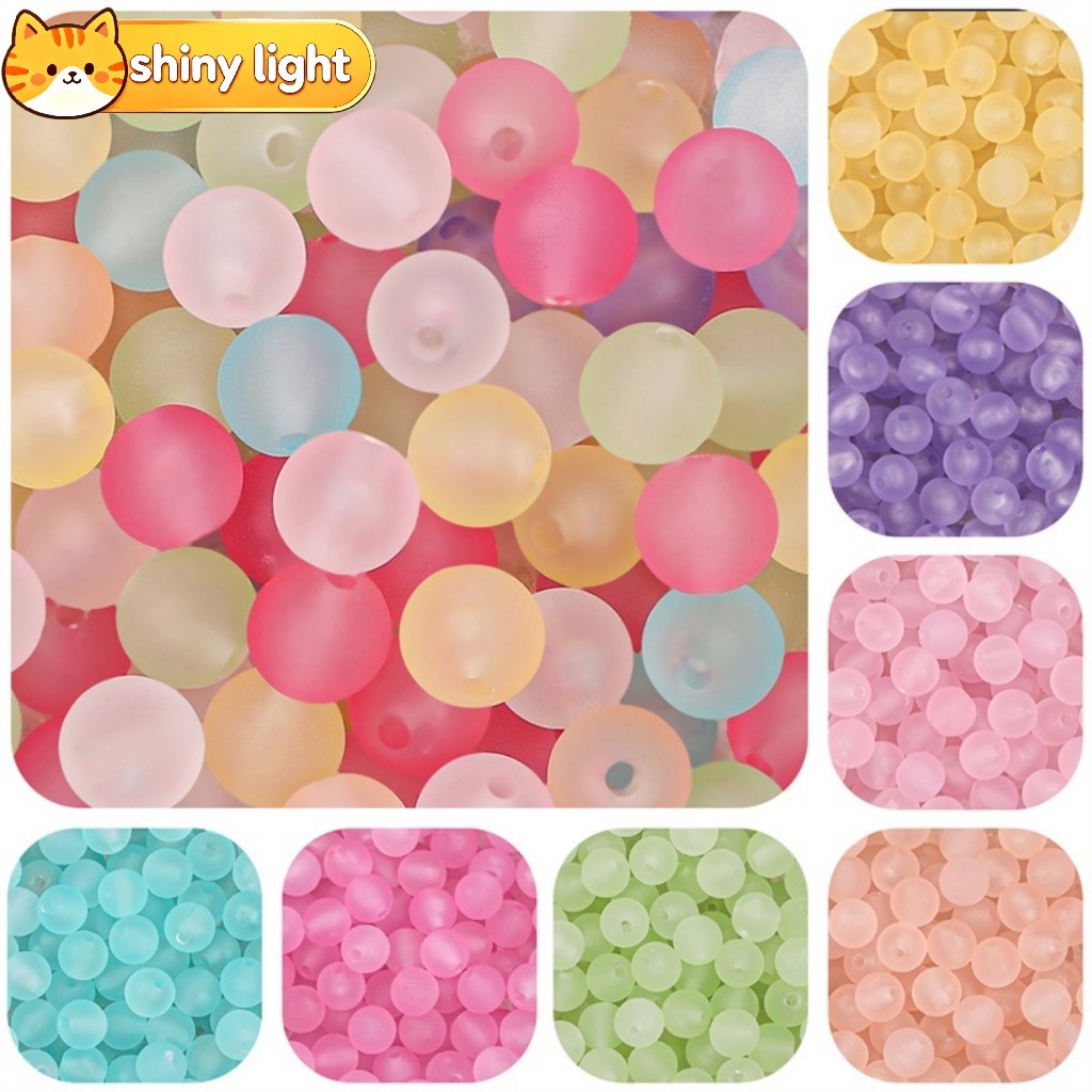 ลูกปัดพลาสติกอะคริลิคยางด้านใส 8-10 มม. อุปกรณ์ DIY ทำสร้อยคอ สร้อยข้อมือ เครื่องประดับ