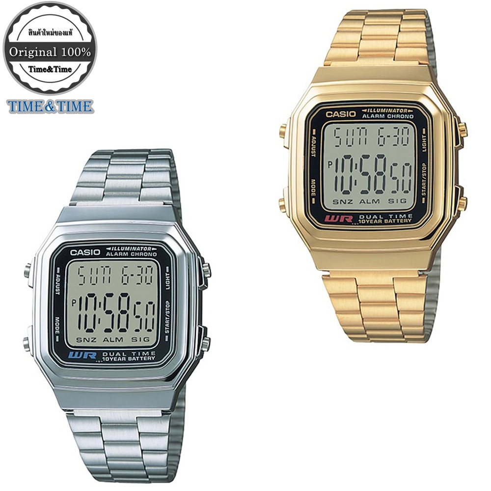 CASIO Standard นาฬิกาข้อมือ รุ่น A178WA-1ADF, A178WGA-1ADF