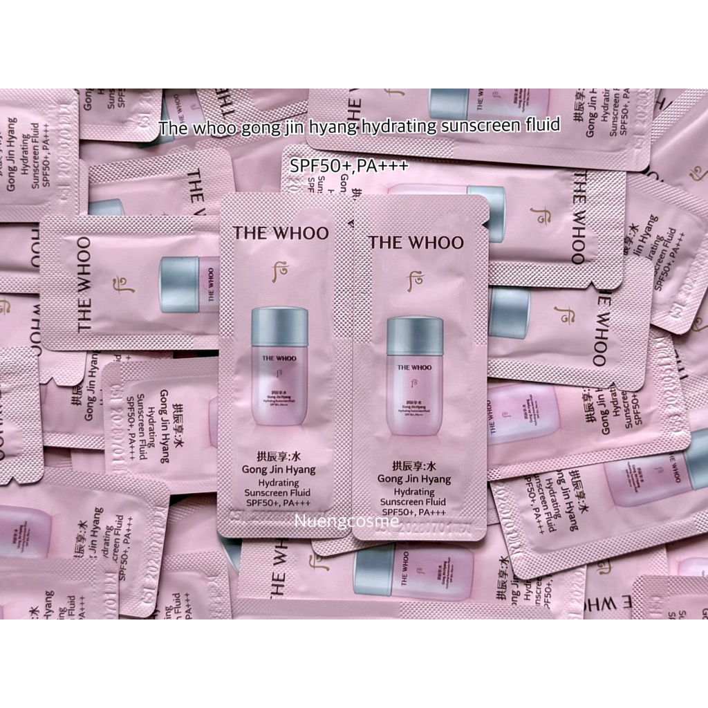 🩷(ครีมกันเเดด)(ขนาด 1ml) Gong jin hyang hydrating sunscreen fluid SPF50+,PA+++