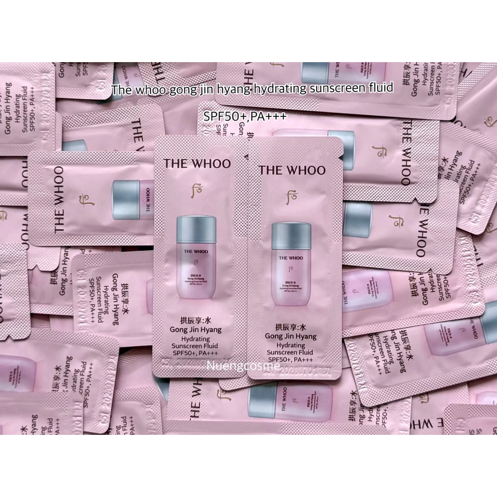 🩷(ครีมกันเเดด)(ขนาด 1ml) Gong jin hyang hydrating sunscreen fluid SPF50+,PA+++