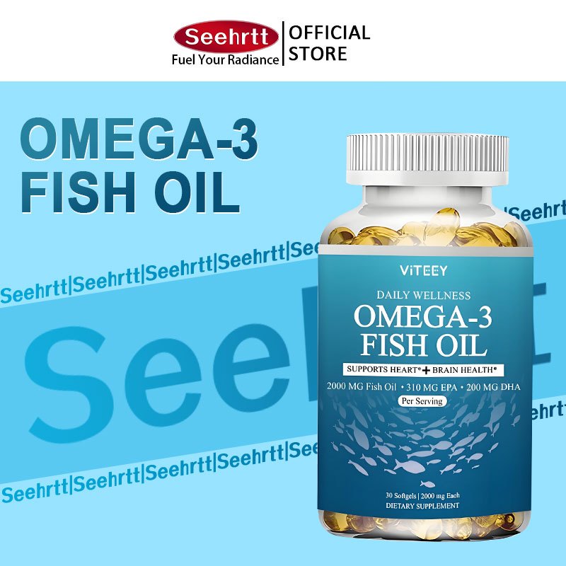 OMEGA-3 แคปซูลสําหรับสมอง ระบบหัวใจ คลายเครียด สุขภาพระบบประสาทปัญญา