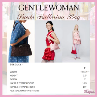 (**พร้อมส่ง)ลดราคา✅🔥แท้ Gentlewoman Suede Ballerina Bag กระเป๋าบัลเล่ต์ กระเป๋าสะพายไหล่ Official gentlewomen กระเป๋า