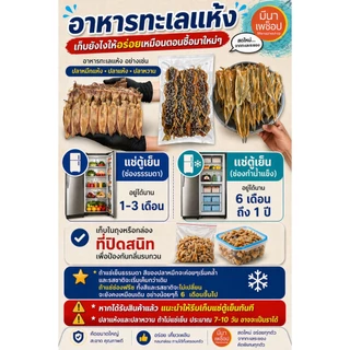 ปลาหมึกแห้ง หมึกแพไข่ แบบแห้ง ซีลสูญญากาศ ปลาหมึกระยอง แพ็ค 200 และ 500 กรัม