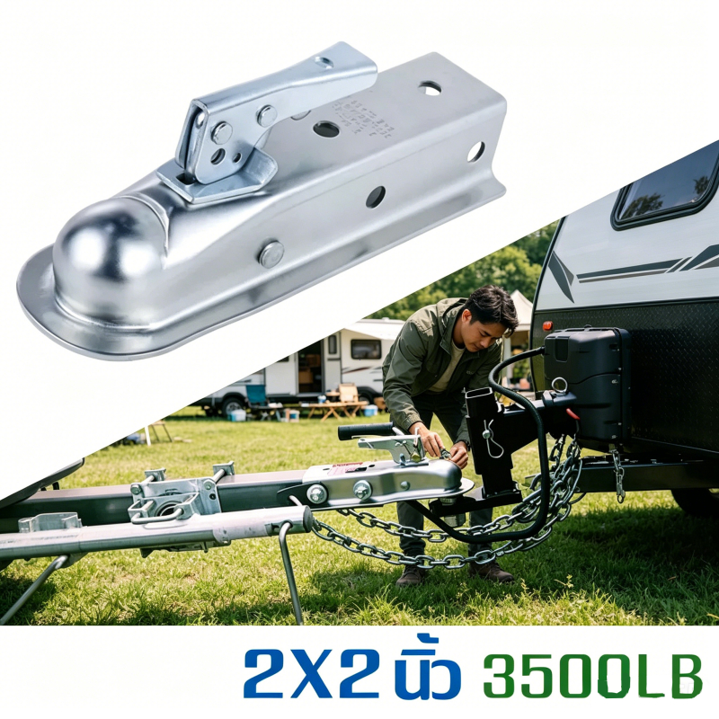 หัวครอบบอลคอปเปอร์ 2x2นิ้ว เทเลอร์ลากรถเรือ รับน้ำหนัก3500LBS แข็งแรงทนทาน