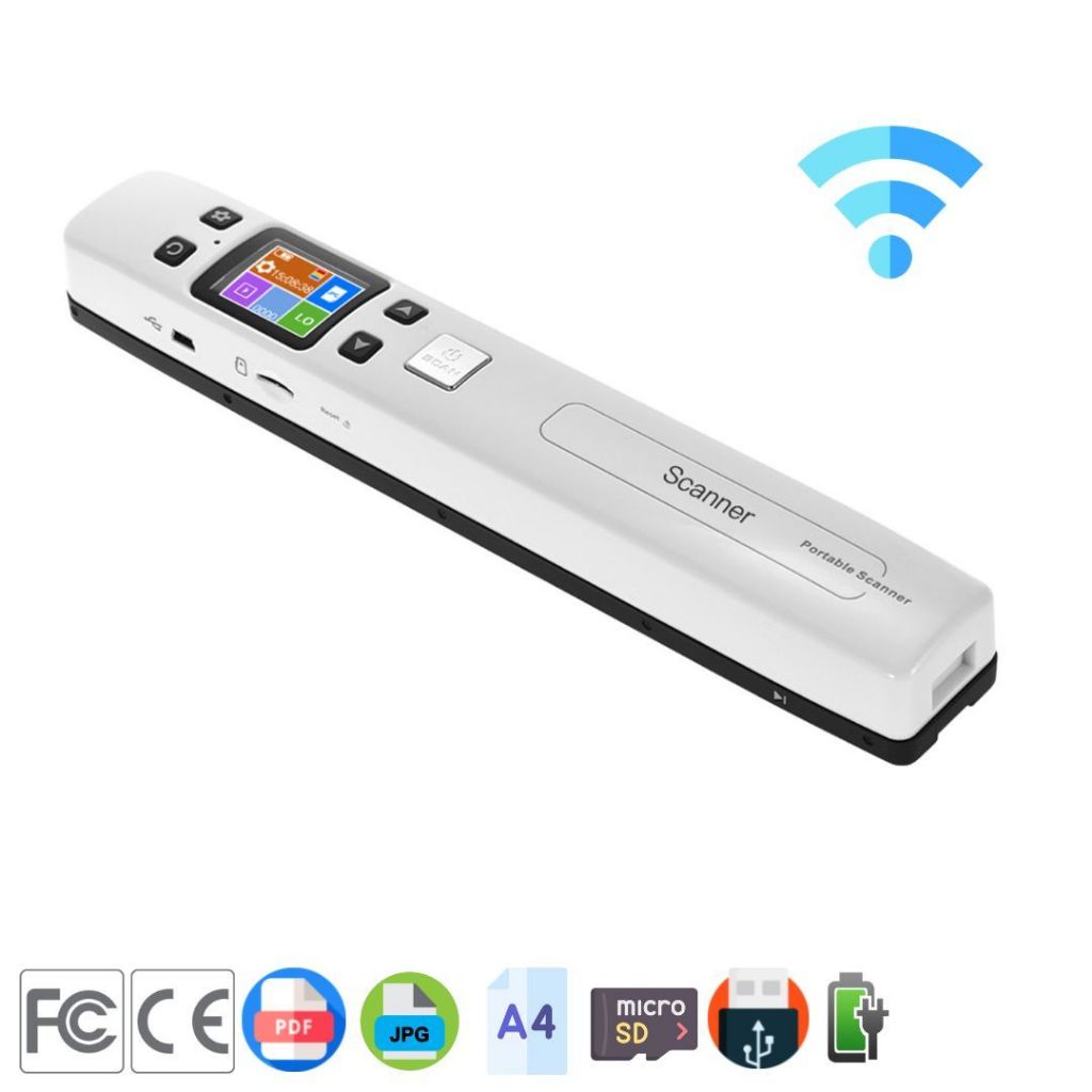 เครื่องสแกนเอกสารแบบพกพา iScan WiFi 1050 DPI Portable Wand Scanner บันทึกไฟล์ได้ทั้งรูปแบบ JPG PDF