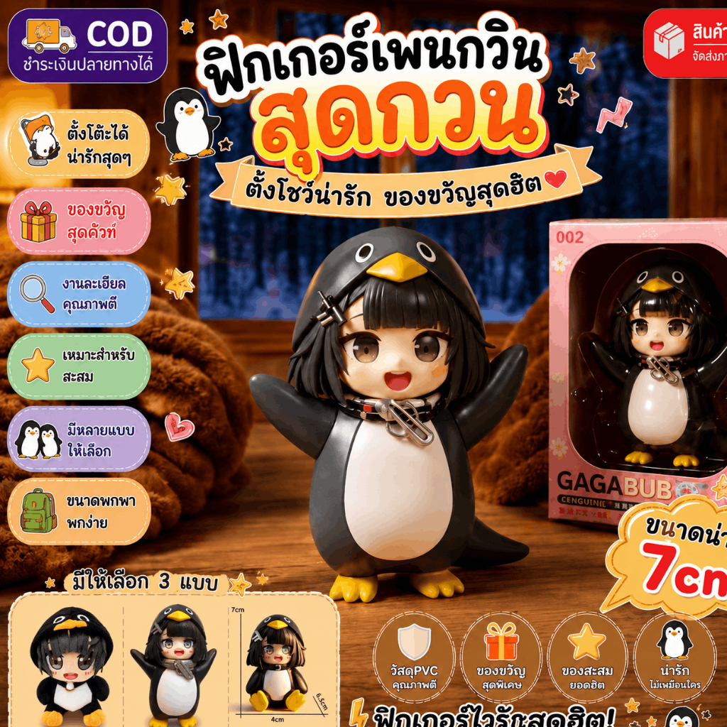 น่ารัก GUGUGAGA Little Penguin [S + รุ่นท็อป] ตุ๊กตาเพนกวินปกครองของขวัญวันเกิดที่ยอดเยี่ยม ของเล่นขายร้อนในหมู่ Influen