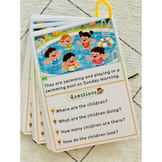 (ใช้โค้ดรับcoinคืน10%ได้) Flashcards Questions บัตรถามตอบแบบโต้ตอบภาษาอังกฤษสำหรับแม่และลูก 32 ใบ