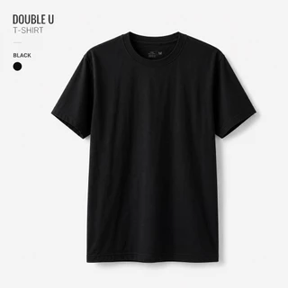 Double Black T-Shirt (เสื้อยืดสีดำล้วน คอกลม) Buy 1 Get 1 Free ซื้อ 1 แถม 1 ผ้าคอตตอน100% ไม่มีการเย็บตะเข็บข้างตัวเสื้อ
