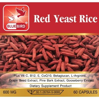 [1แถม1] Red Yeast Rice Plus เรดยีสต์ไรซ์ ข้าวยีสต์แดง พลัส ตรา บลูเบิร์ด 600 มก. 60 แคปซูล