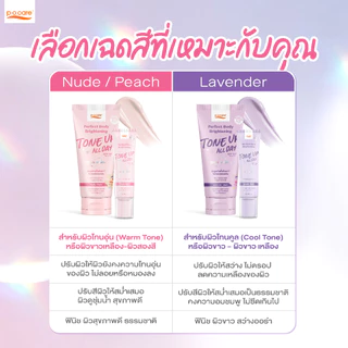 POCARE PERFECT BODY BRIGHTENING TONE UP SPF50+ PA++++ 120ml กันเเดด โทนอัพผิว ติดทน กันน้ำ ไม่ติดขน [ มี 2 เฉดสี ]