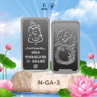 แท่งเงิน 50 กรัม (ลายมังกร) - Laser ลายพระพิฆเนศ (Lord Ganesh Collection)