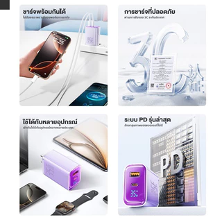 iMI GaN Fast Charger 35W หัวชาร์จเร็ว Type‑C+USB จอแสดงผลดิจิทัล ป้องกันความร้อน รองรับทุกแบรนด์สมาร์ทโฟน