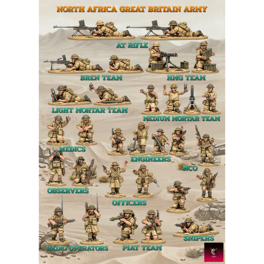 (March to Hell WW2: Africa) - Great Britain - miniature war game โมเดลทหาร 28mm (Unpainted)