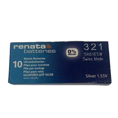 ถ่านกระดุม Renata ถ่านของแท้ 1.55V SR616SW , 321 / SR616SW (จำหน่ายยกกล่อง จะมี 10ก้อน)