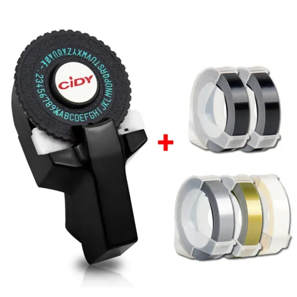 เครื่องพิมพ์ดีดฉลาก Cidy C101 พร้อมเทปบรรจุ 2 ชิ้น 9 มม*3 เมตรเทป 3D ลายนูนเครื่องพิมพ์ฉลากต้นฉบับ