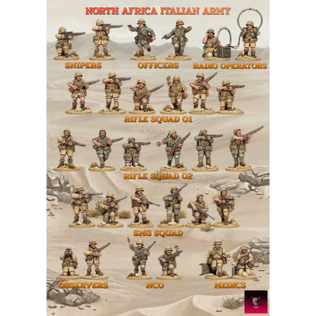 (March to Hell WW2: Africa) - Italian - miniature war game โมเดลทหาร 28mm (Unpainted)