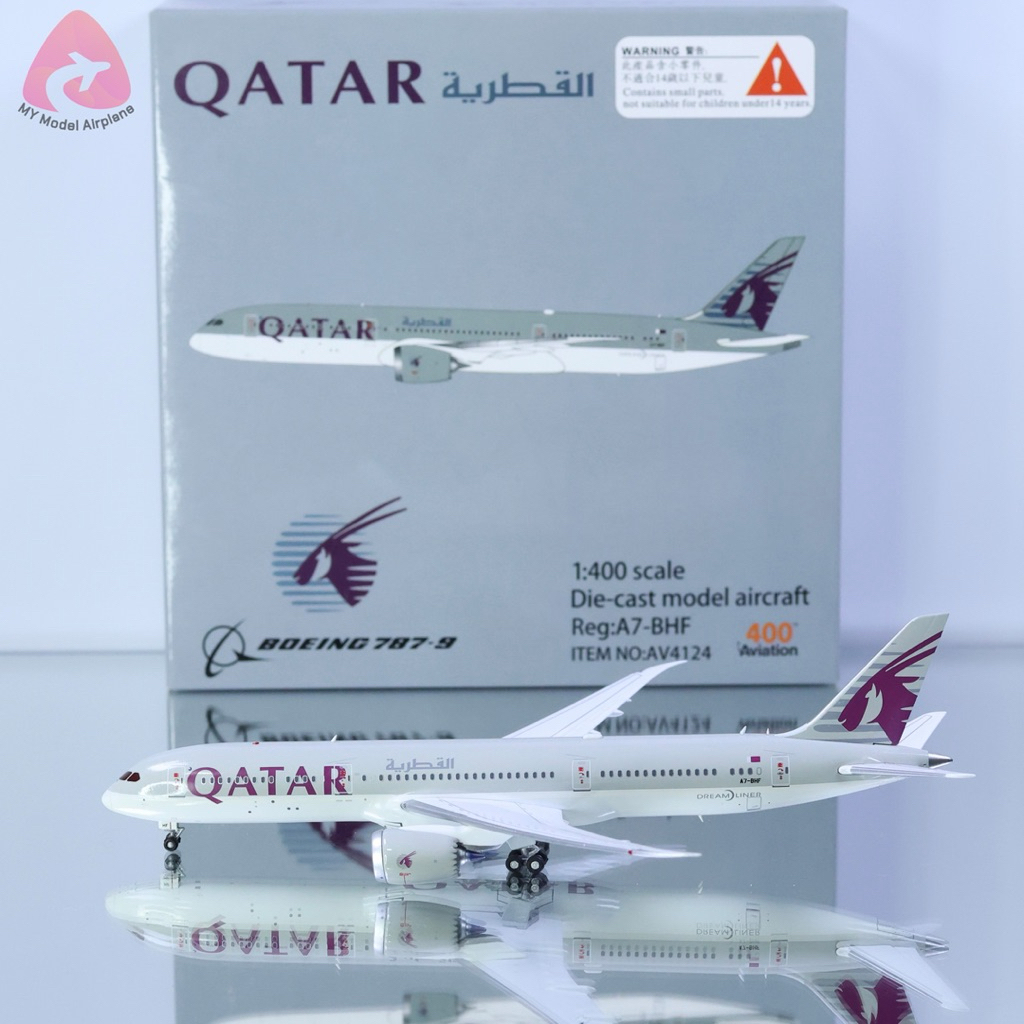 โมเดลเครื่องบิน Qatar Airwaysr B787-9 Dreamliner A7-BHF [AV4124] Aviation400 1:400 [พร้อมส่ง]