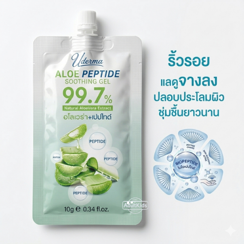 EXP 3/05/2026 Uderma ยูเดอร์มา Aloe Peptide Soothing Gel ยูเดอร์มา อโลเปปไทด์ ซูทติ้งเจล 10 กรัม