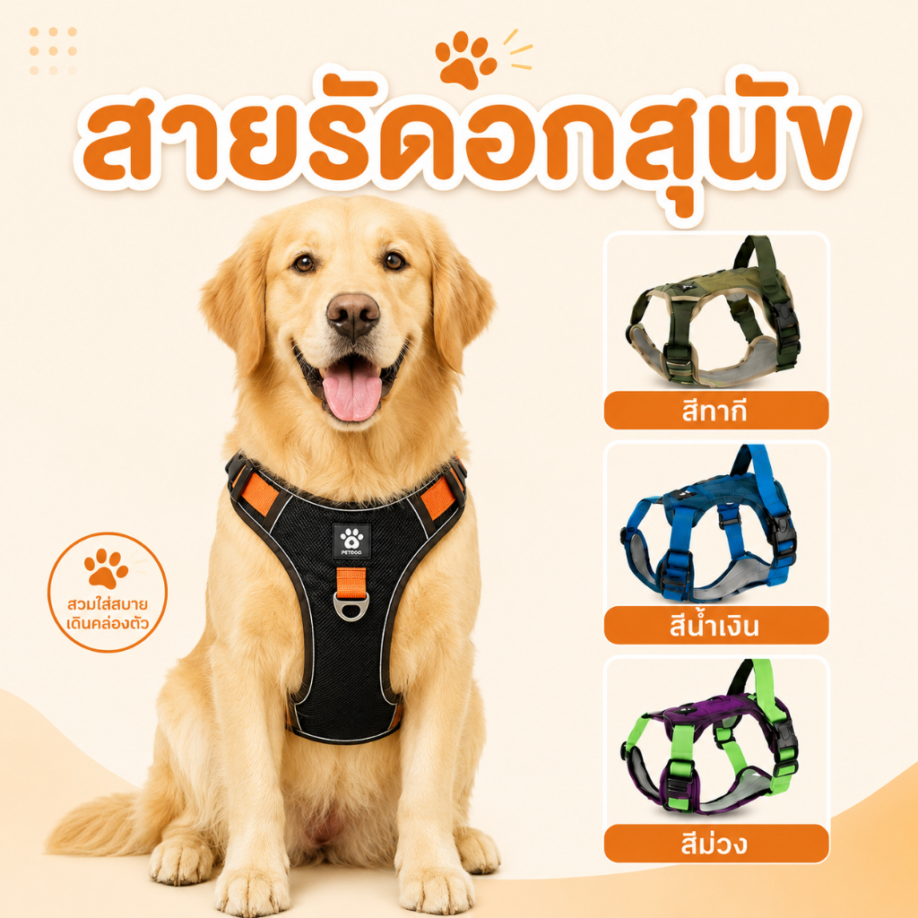 สายรัดอกสุนัข  สายรัดอกสัตว์เลี้ยง หมา