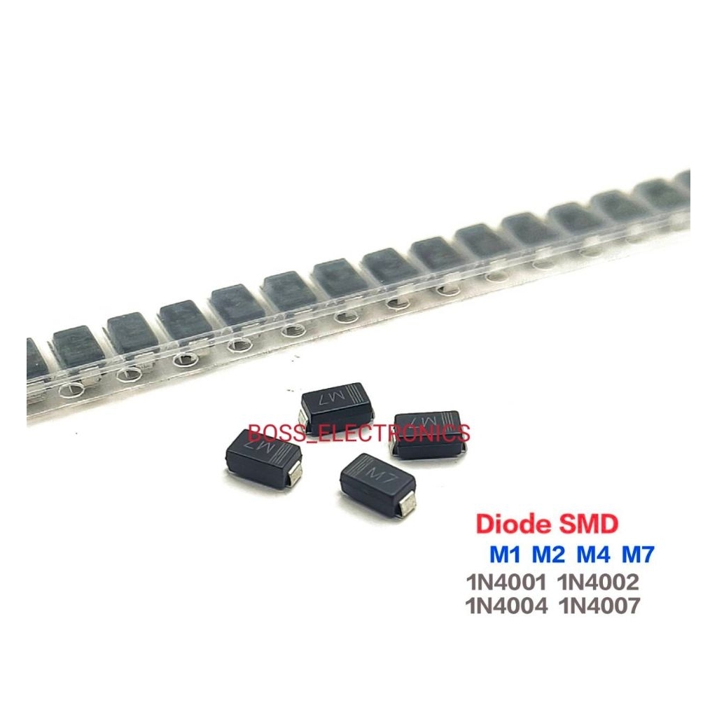 ราคา 10ตัว 👉👉 1N4001(M1) 1N4002(M2) 1N4004(M4) 1N4007(M7) Diode SMD วงจรเรียงกระแสไดโอด 1A  M1 M2 M4