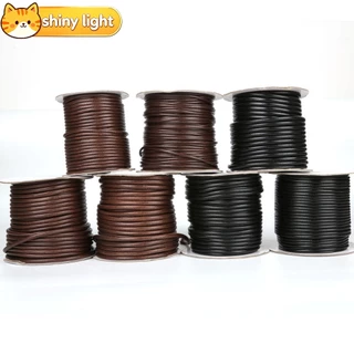 เชือกหนังขี้ผึ้งเกาหลีทรงกลม 2.5-5 มม. อุปกรณ์ DIY ทำสร้อยคอ สร้อยข้อมือ เครื่องประดับ