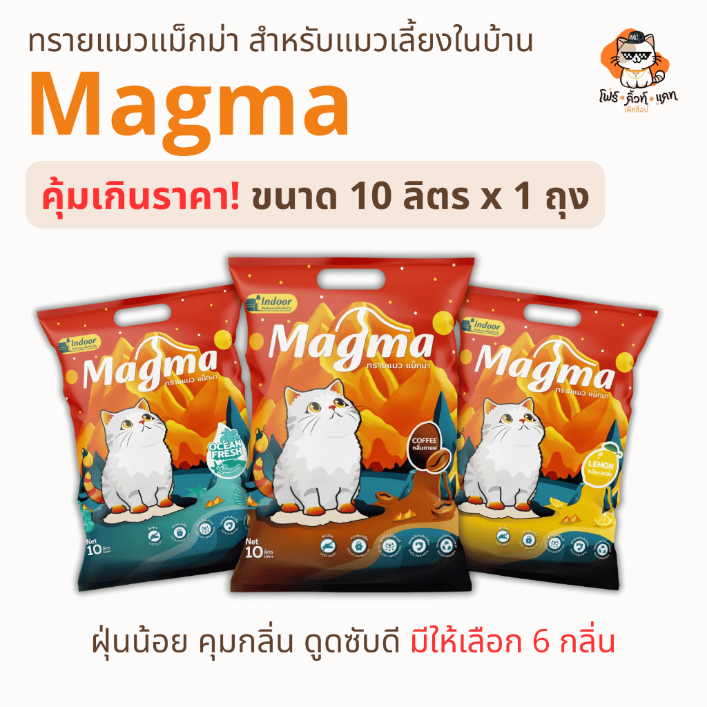 ทรายแมว Magma แม็กม่า ทรายสำหรับแมวเลี้ยงในบ้าน ขนาด 10 ลิตร