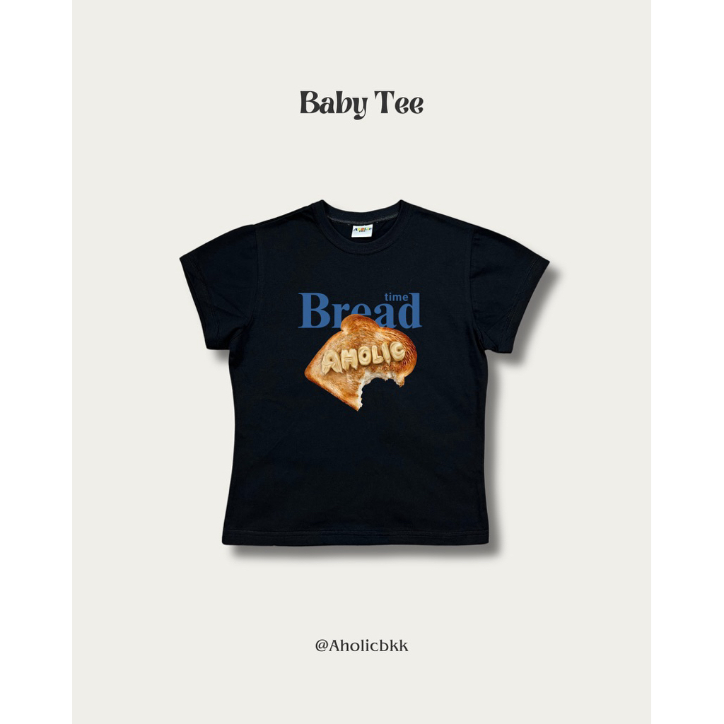 AHOLICBKK | เสื้อทรง Baby Tee - Breadaholic