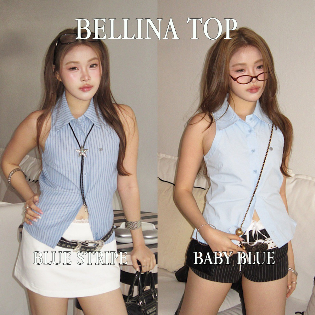 Choosedress A4668 Bellina Top เสื้อเชิ้ตแขนกุด มีเชือกผูกด้านหลัง