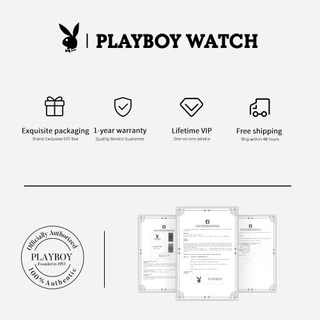 PLAYBOY นาฬิกาผู้หญิง watch 100% ของแท้ กันน้ำ สายสเตนเลส แฟชั่น ของขวัญวันเกิดผู้หญิง 3911