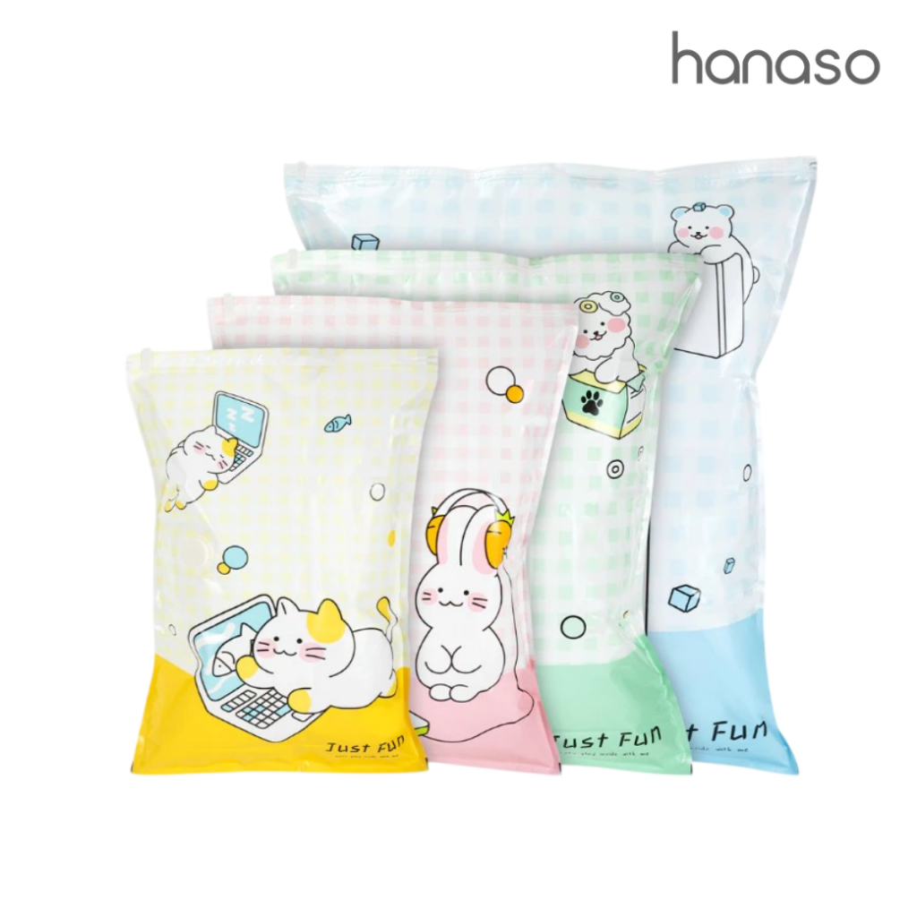 Hanaso ถุงสูญญากาศ มีวาวล์ปิด ถุงใส่เสื้อผ้า Storage Vacuum Bag ประหยัดพื้นที่ สามารถใช้ซ้ำได้