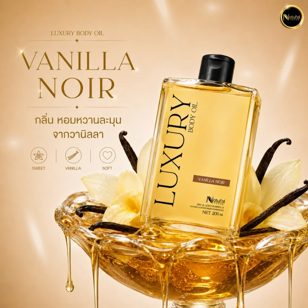 Luxury Body Oil ออยล์บำรุงผิวซึมไว วิตามินอีเข้มข้น บำรุงผิวล้ำลึก กลิ่นหอมติดผิว (100ml/200ml) thumbnail 10