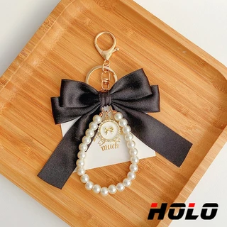 HOLO พวงกุญแจ เวอร์ชั่นเกาหลี โบว์ จี้มุก เหมาะสำหรับตกแต่งและจับคู่ กระเป๋าและกระเป๋าเงิน