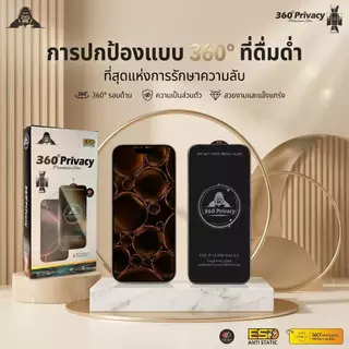 ฟิล์มกระจก กันมอง kingkong360องศา สำหรับiPhone 17promax 16promax 15pro 14promax 15plus 13pro 12promax 12 xr 11 xmax IPXS