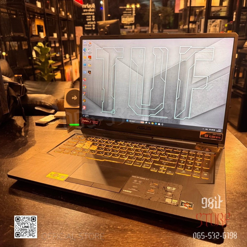 💻 Asus TUF Gaming A17 FA706QM-HX034T 💻 AMD Ryzen 7 5800H RTX 3060 16 GB 17.3 FHD 144 Hz WINแท้