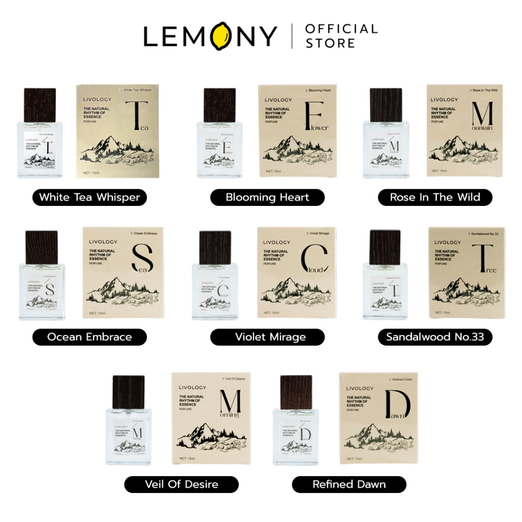 LEMONY น้ำหอมผู้หญิง LIVOLOGY ซีรีส์ The Natural Rhythm Of Essence ขนาด 15 มล.