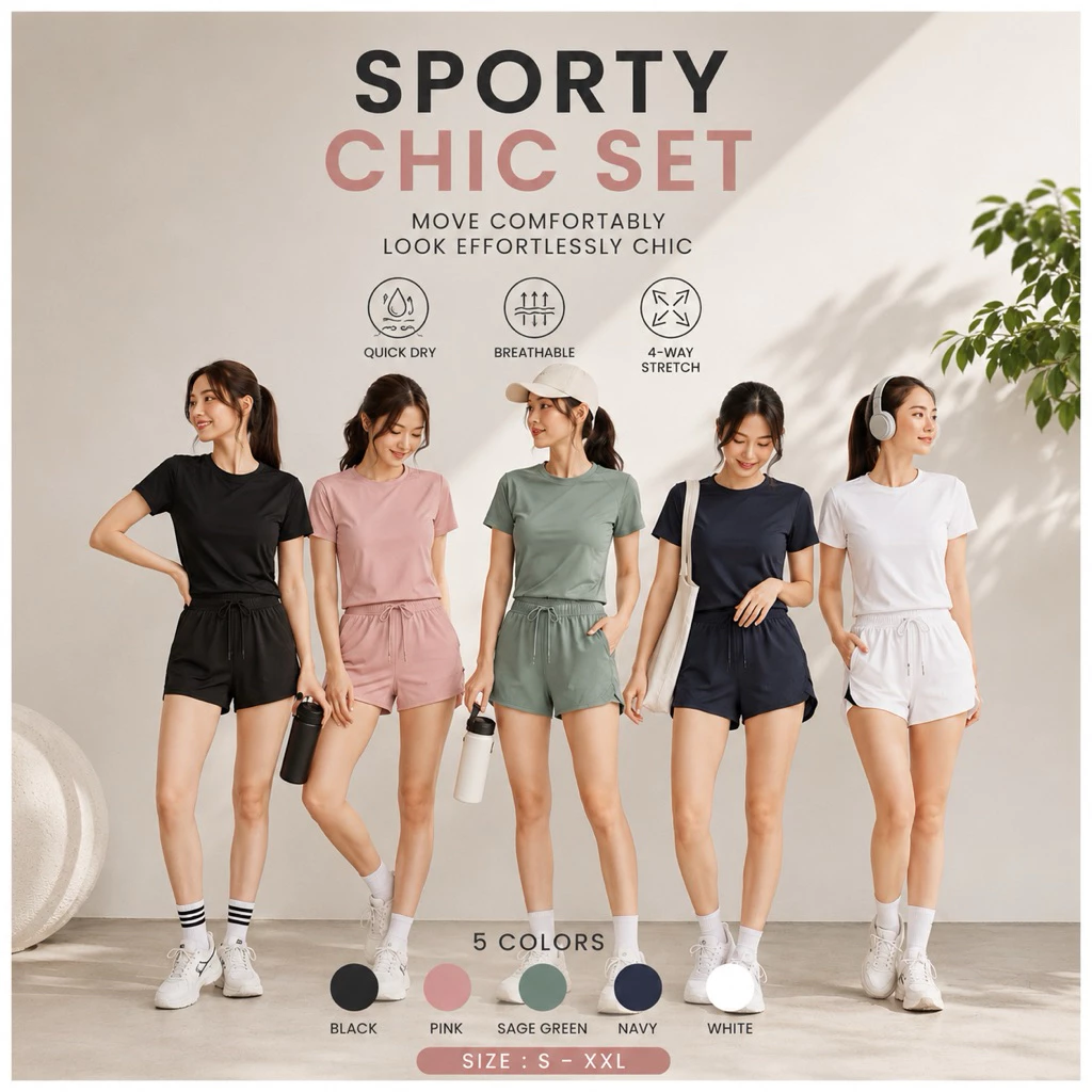 ชุดออกกำลังกายผู้หญิง เสื้อและกางเกง